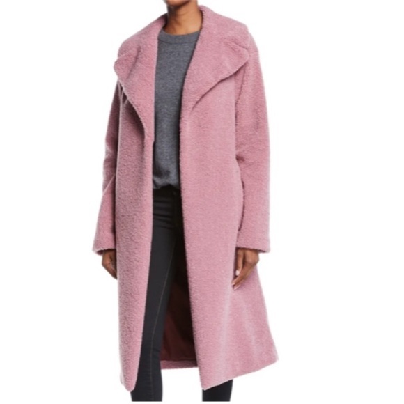 A.L.C. Harlan Open-front Faux-fur Coat In Mauve - Picture 6 of 16